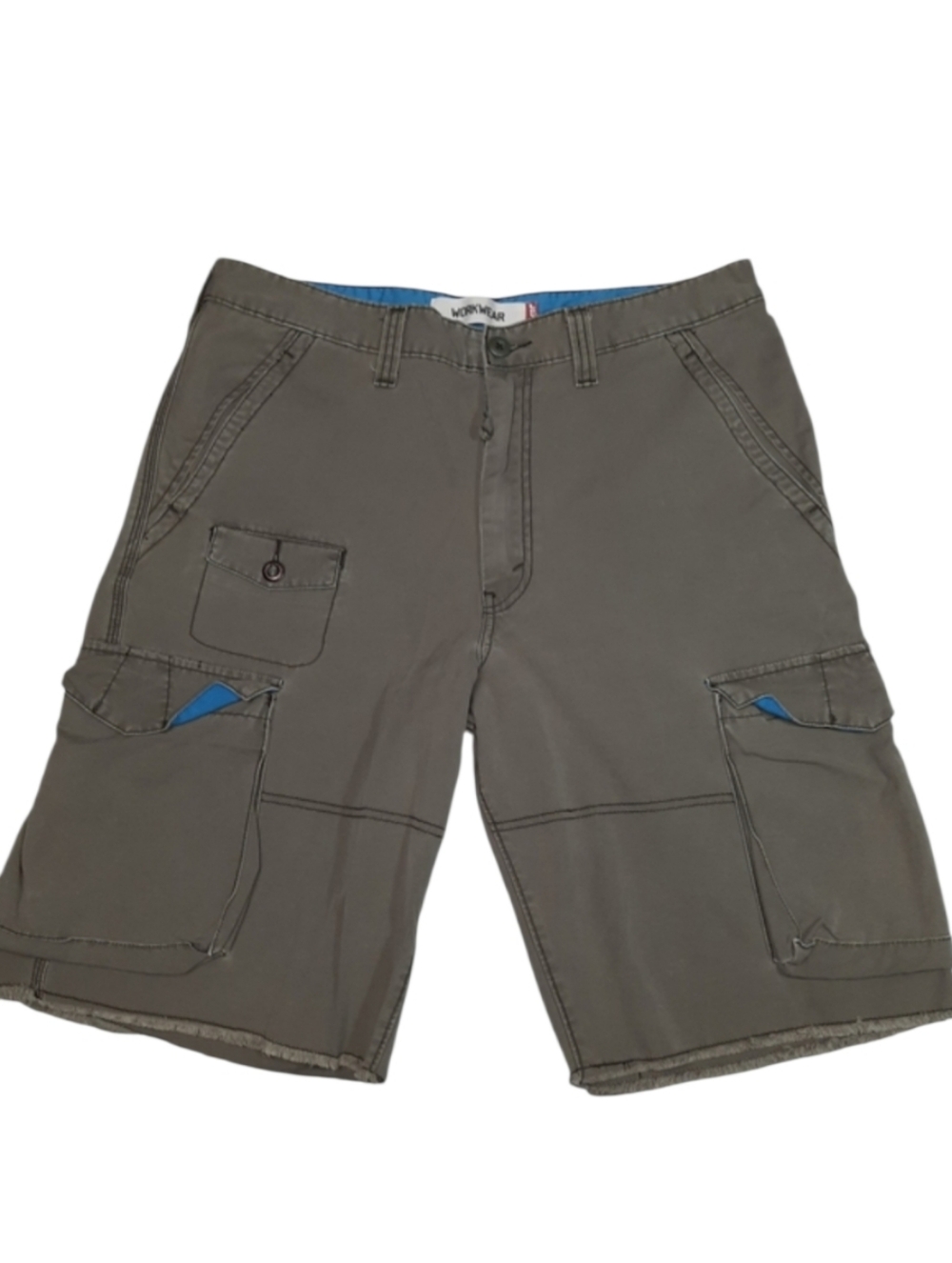 Levi's Workwear Raw Hem Green Cotton Cargo Shorts SZ 36